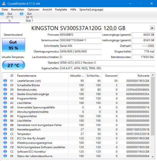 CrystalDiskInfo Screenshot 1 Tools