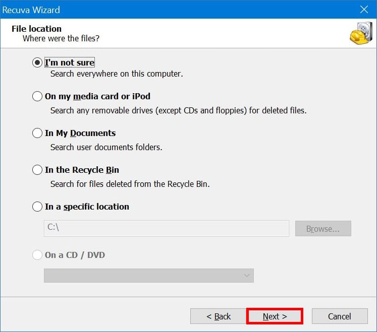 Daten von SSD wiederherstellen Recuva Screenshot 3