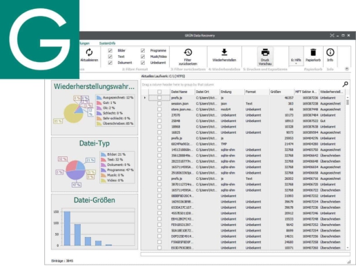 Datenrettungssoftware GRÜN Data Recovery Freeware