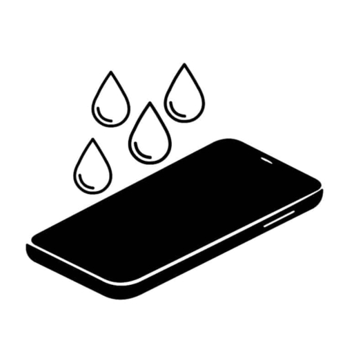 Flüssigkeit fällt auf Smartphone