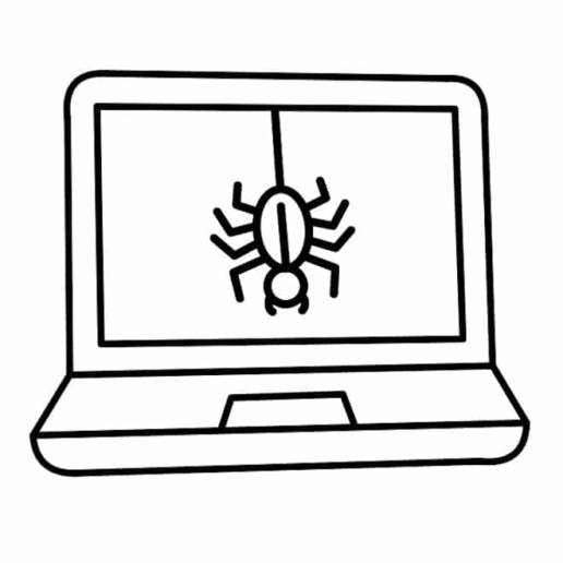 Spinne seilt sich auf Computer ab