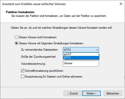 externe Festplatte initialisieren Screenshot 5