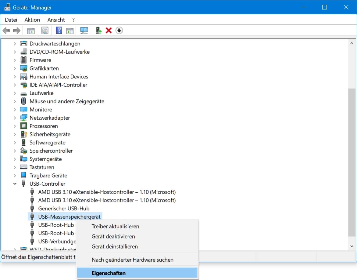 externe Festplatte wiederherstellen - USB-Controller ausschalten deaktivieren - Screenshot 2