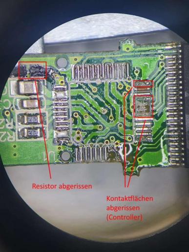 USB-Stick reparieren unter dem Mikroskop
