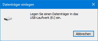USB-Stick wird nicht erkannt - Fehlermeldung Datenträger einlegen