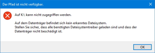 USB-Stick wird nicht erkannt - Fehlermeldung Pfad nicht verfügbar