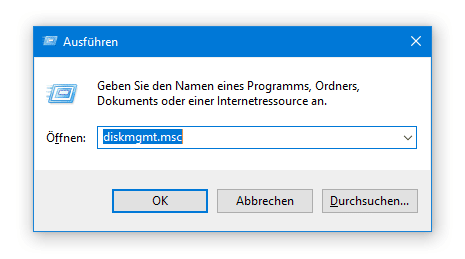 Festplatte wird nicht erkannt - Screenshot diskmgmt