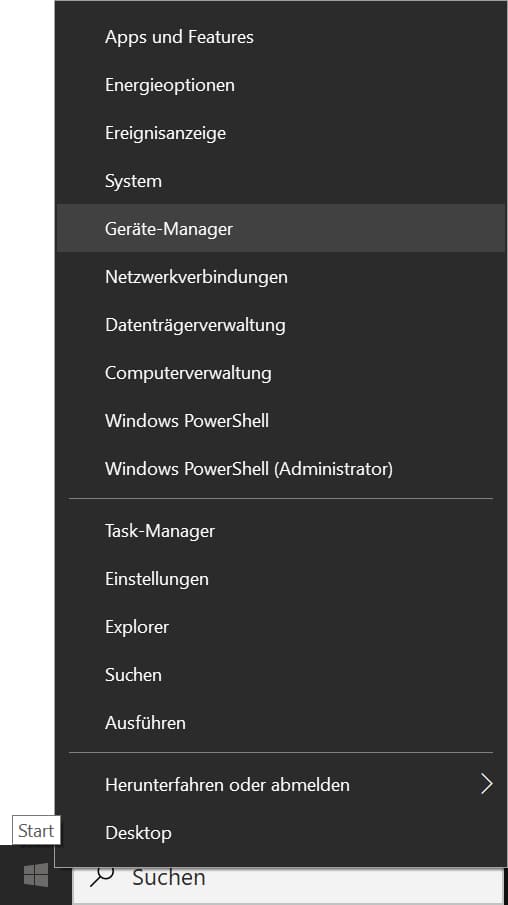 Geräte-Manager für die Treiberaktualisierung öffnen