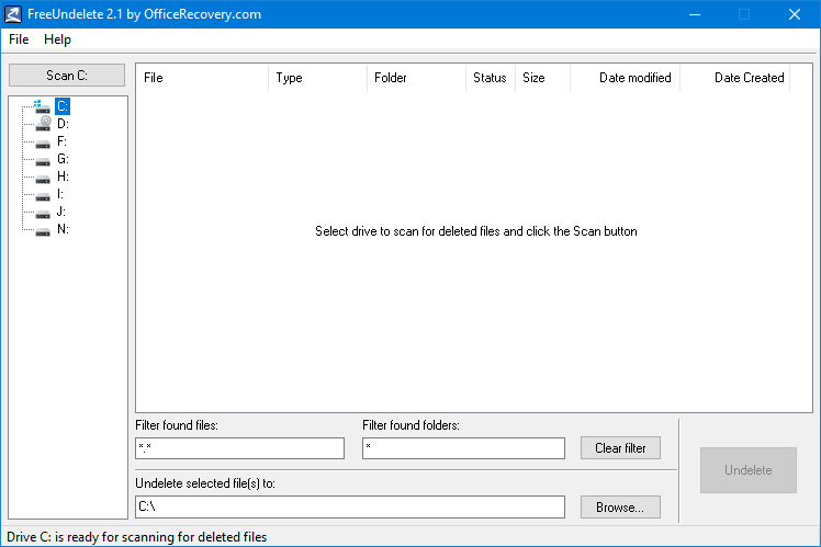 FreeUndelete Screenshot 1