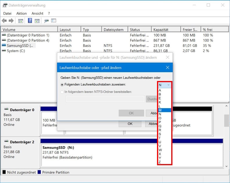Laufwerksbuchstaben ändern Screenshot 6