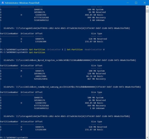 Laufwerksbuchstaben ändern Windows PowerShell Screenshot 4
