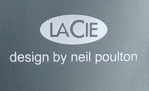 LaCie Festplatte Schriftzug design by neil poulton