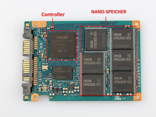 Datenrettung SSD Bauteile NAND Speicher und Controller