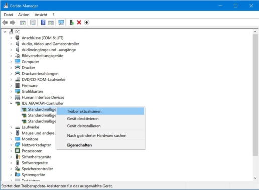 SATA Controller aktualisieren - Screenshot Geräte-Manager