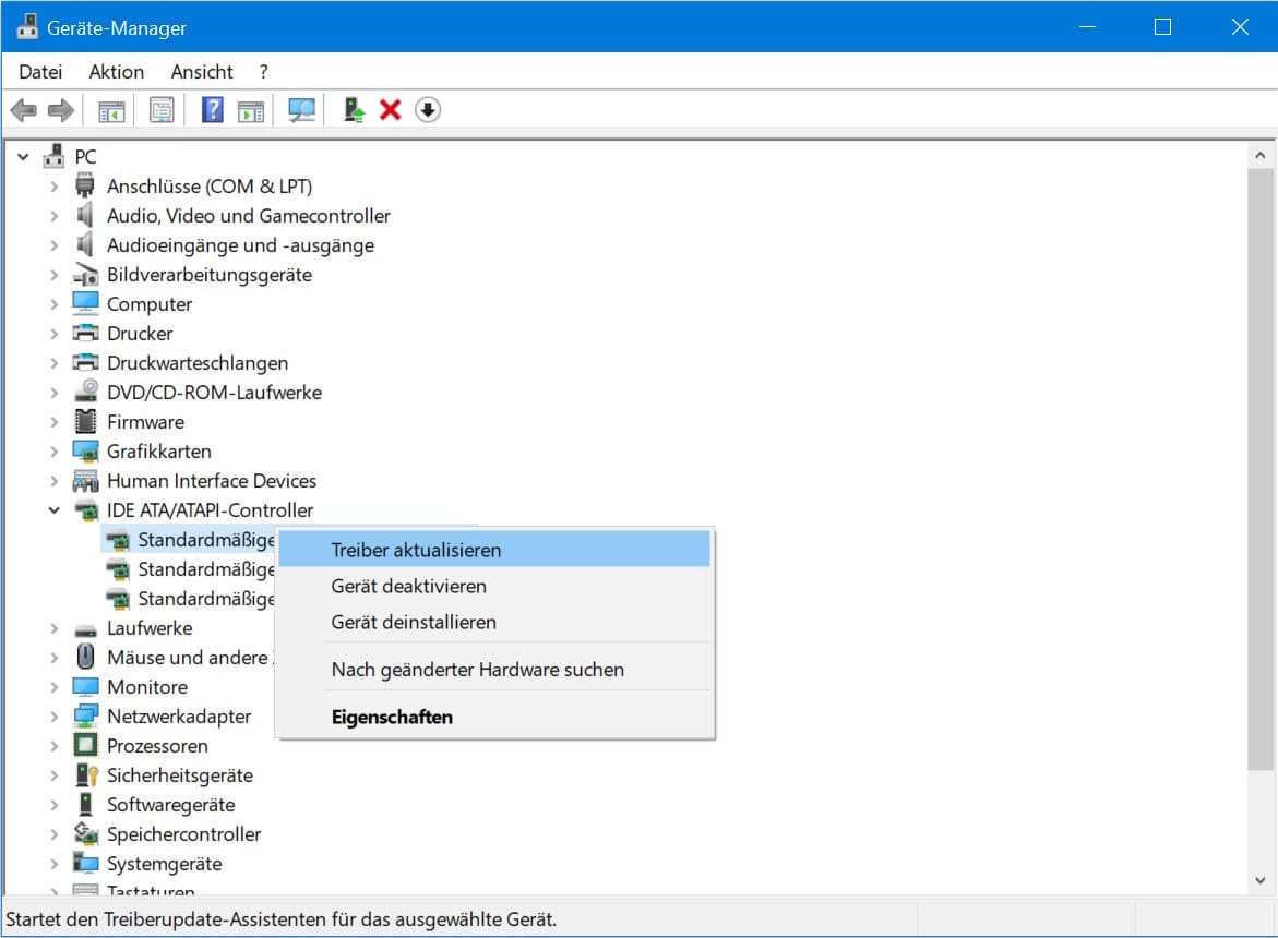 SATA Controller aktualisieren - Screenshot Geräte-Manager