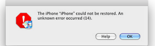 Bootloop iPhone Fehler 14 - Screenshot