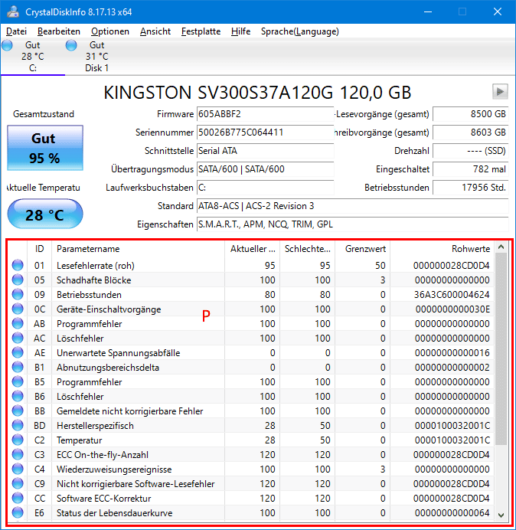 CrystalDiskInfo für Profis - Screenshot