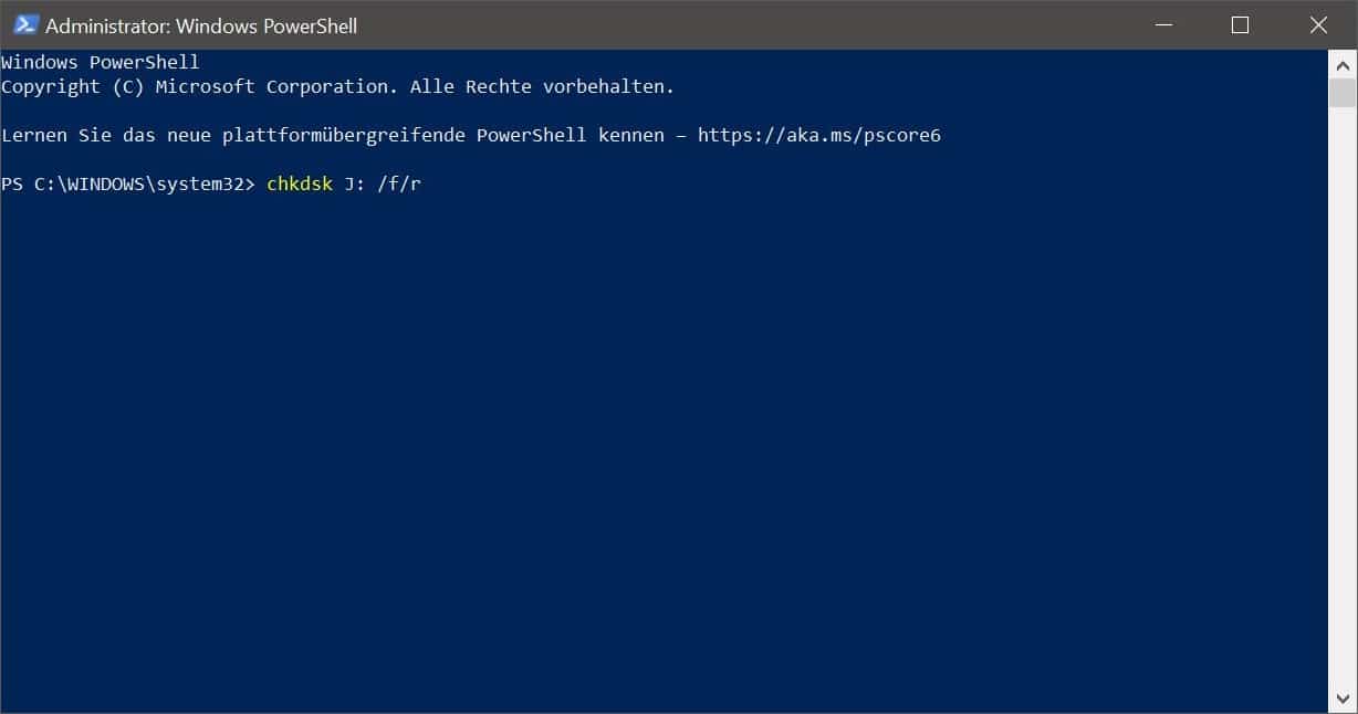 SD-Karte reparieren - Anleitung Windows PowerShell - 2