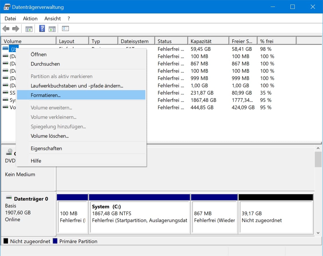 SD-Karte wird nicht erkannt - formatieren - Screenshot 1