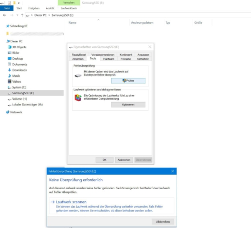 SSD wird nicht erkannt - Fehlerüberprüfung - Screenshot 2