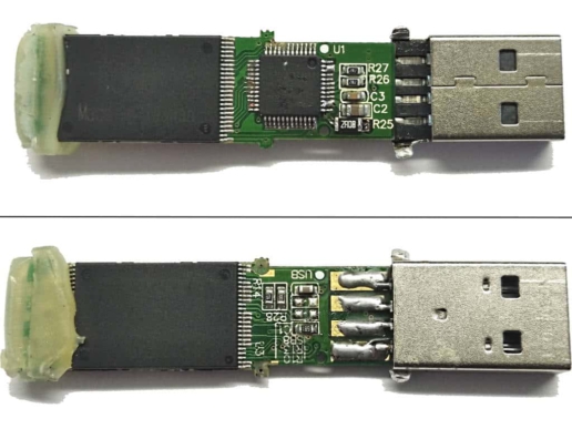 USB-Stick ohne Gehäuse repariert
