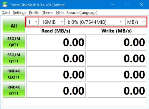 USB-Stick testen CrystalDiskMark Screenshot 3