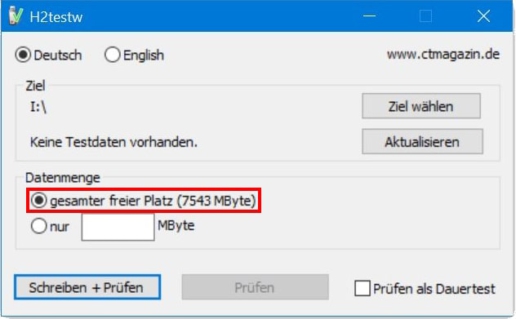 USB-Stick testen H2testw Screenshot 3