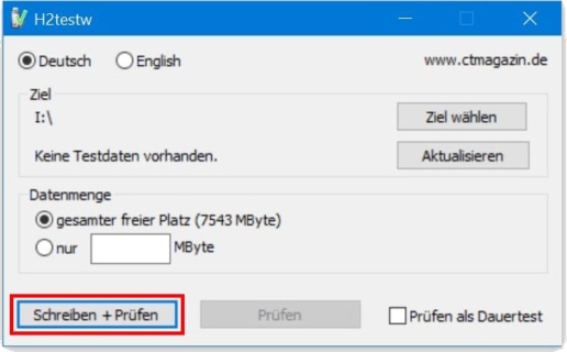 USB-Stick testen H2testw Screenshot 4