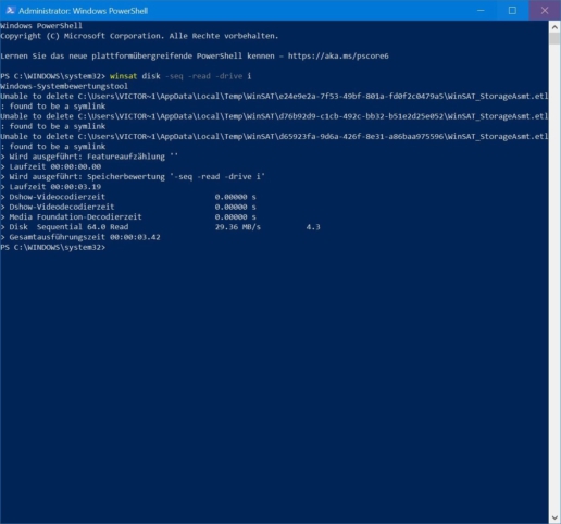 USB-Stick testen Windows PowerShell Screenshot 4